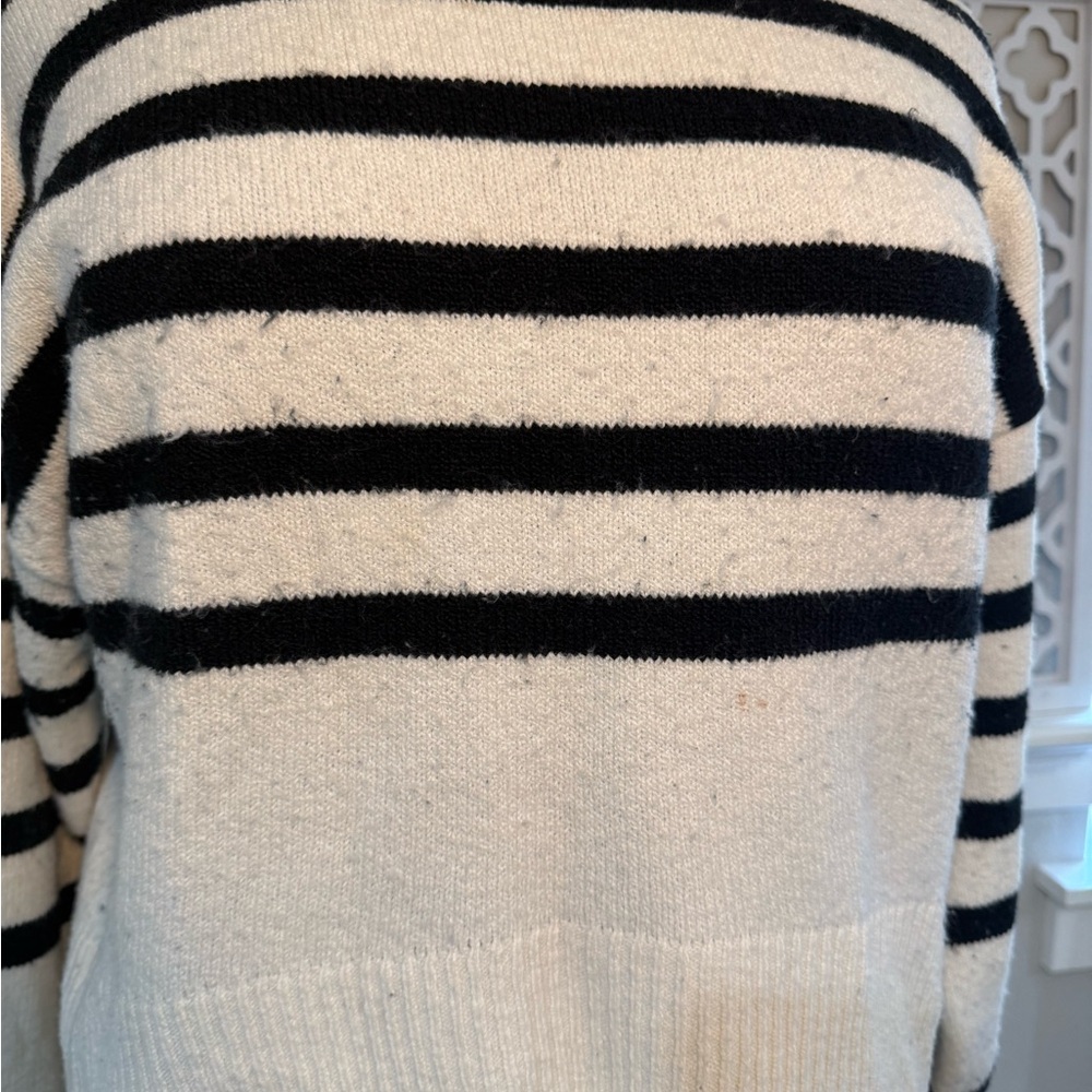 Striped Turtleneck Sweater - Black and White - Picture 4 of 10